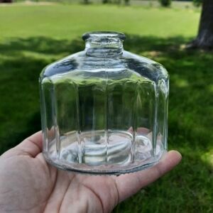 Vintage Thick Clear Glass Fluted Bud Vase